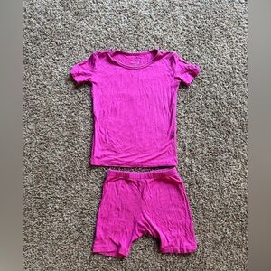 Kyte baby hot pink shorts pajamas set 3T